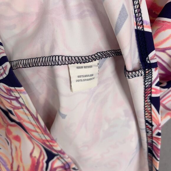 Aryeh Dress Womens Large Pink Navy Floral Bell Sleeve Boho Tunic Hawaiian Vacay - Picture 10 of 11